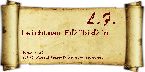 Leichtman Fábián névjegykártya